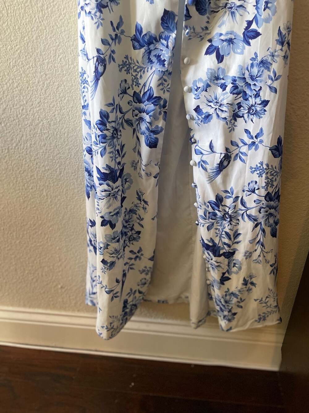 Club L London Blue Floral Ruched Maxi Dress UK Size 8 - Picture 5 of 13